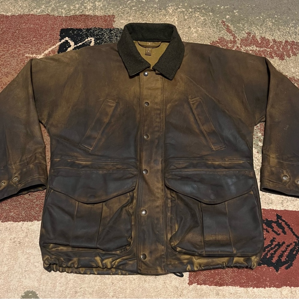 Filson Tin Cloth Field Jacket ~ Mens Medium ~ **AWESOME PATINA** ~ 1 Year Old